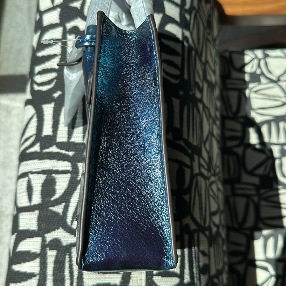 Michael Michael Kors XS Shopper Crossbody Bag Metallic Teal NWT 🔥 - Picture 9 of 11